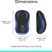 Logitech M185 Compact Ambidextrous Wireless Mouse with Rubber Grips - Blue