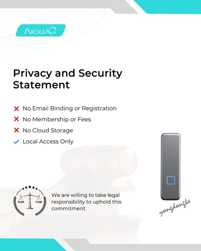 NEWQ 256GB Touch Portable SSD: Encryption, Fingerprint, USB-C Connectivity
