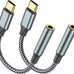 2 Pack USB C to 3.5mm Audio Adapter, USB C to Aux Female Dongle Cable Cord