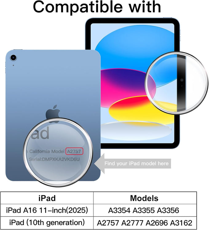JETech Screen Protector for iPad (A16) 11th/10th Gen, 2-Pack