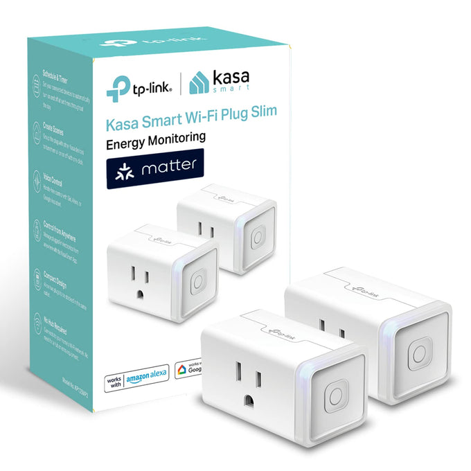 Kasa Smart Plug HS103P4, Smart Wi-Fi Outlet, Touch Actuator, Works with Alexa, Echo, Google Home, No Hub Required, 15 Amp, UL Certified, 4-Pack, White