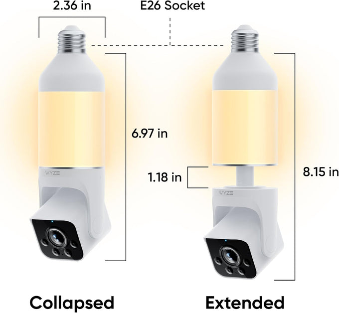 WYZE Bulb Cam - 2K HD Smart Light Bulb Security Camera, E26 Socket