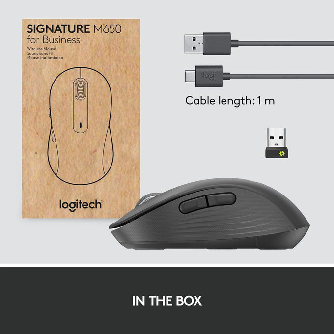 Logitech Signature M650 for Business Wireless Mouse Small - Graphite