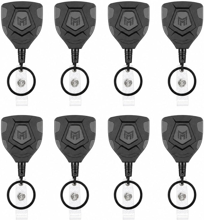 MNGARISTA Heavy Duty Retractable Badge Reel, 8 oz 31.5'' Keychain, 2 Pack