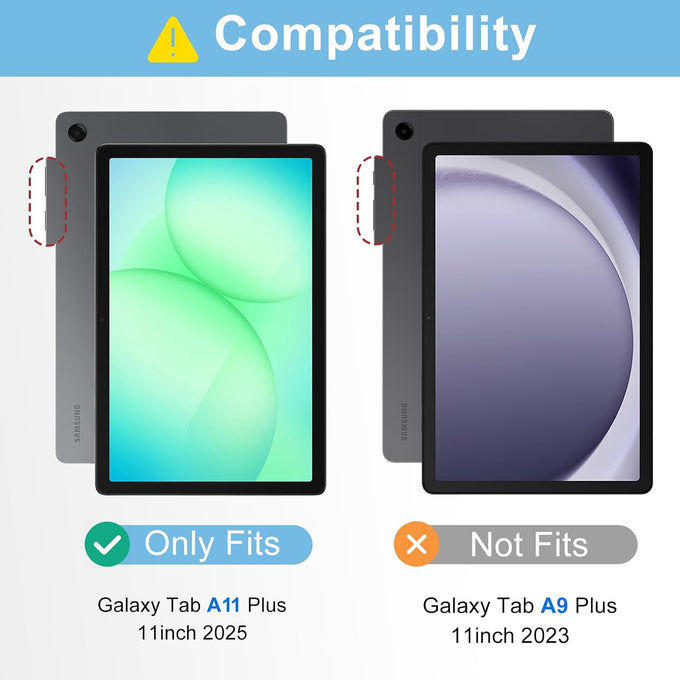 CoBak Case for Samsung Galaxy Tab A11+ Plus 11" 2025,Black
