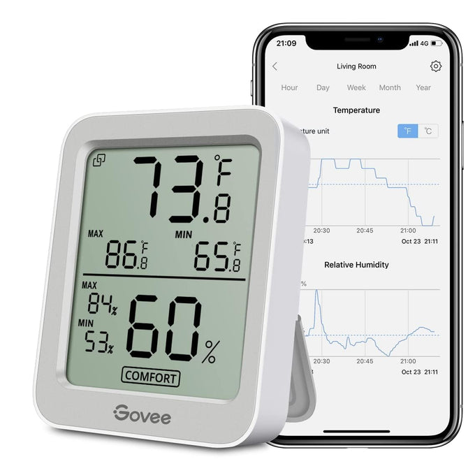 Govee Indoor Hygrometer Thermometer H5075 with Bluetooth App Control