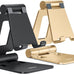 Nulaxy 2 Pack Aluminum Dual Folding Cell Phone Stand for Desk, Black&Silver