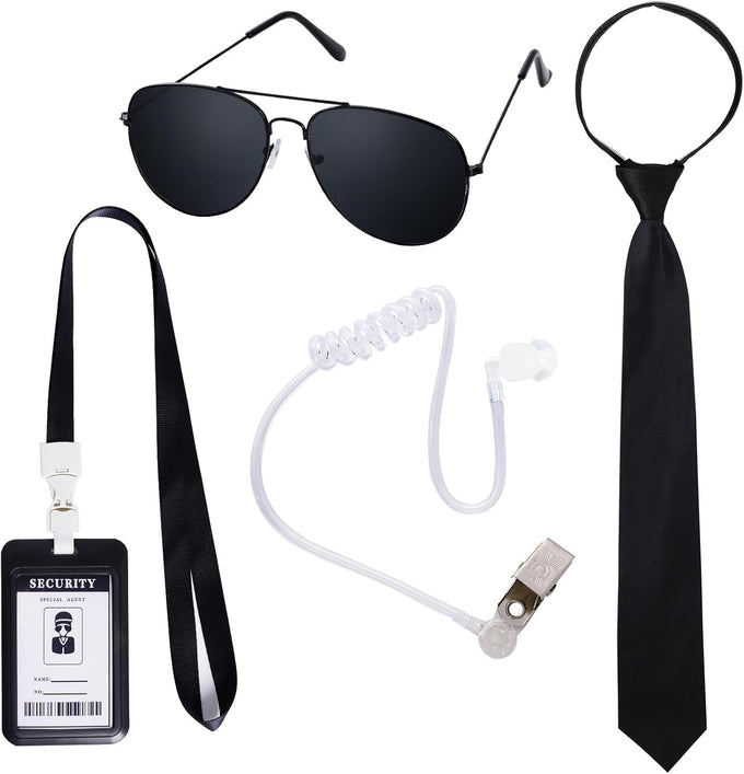 Pistha Agent Costume Secret Security Service Costume Accessories Halloween