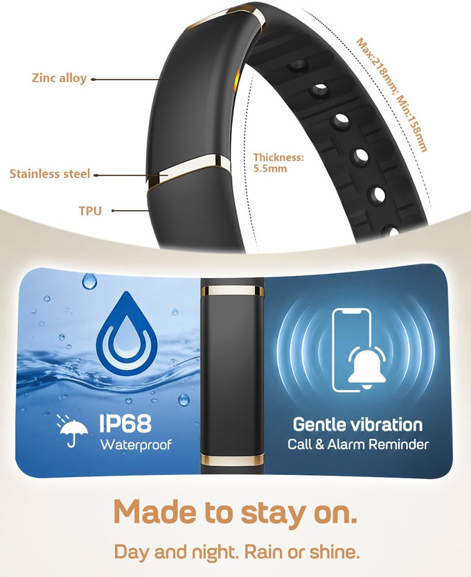 FITVII Screenless Fitness Tracker for Women Men, Health & Fitness Wearable
