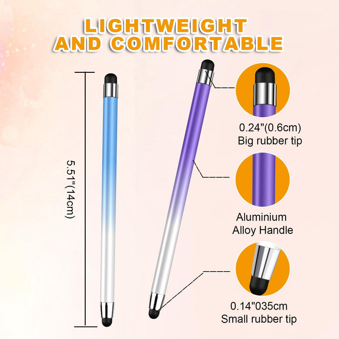 Stylus (10 Pcs), 2-in-1 Stylus Pen for Touch Screen, High Precision and Sensitivity, Suitable for iPad/iPhone/Samsung/Android Smartphone and Tablets, Compatible with All Touch Screen