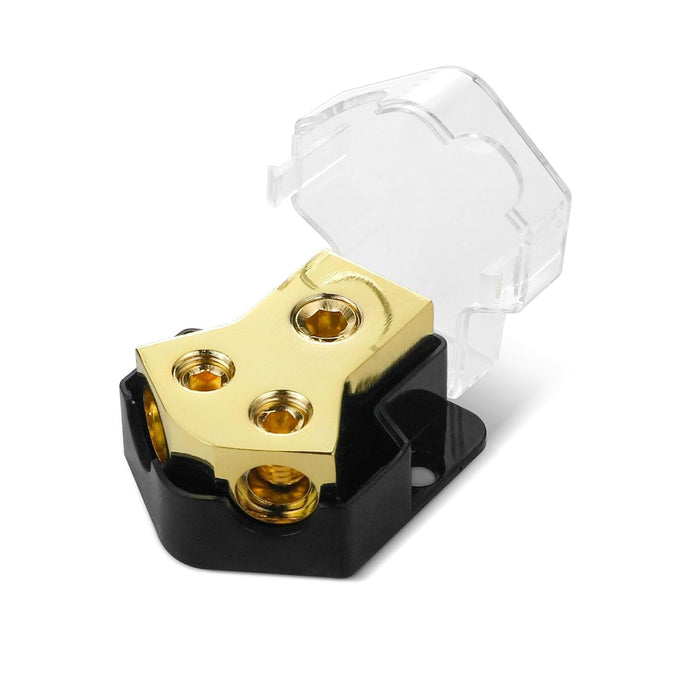 2 Way Power Distribution Block,2 PCS 12v Distribution Block 0/2/4 Specification Input 4/8/10 Specification Output Amplifier Ground Distributor, Suitable for Power Distribution Block Car Audio