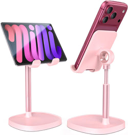 LISEN Cell Phone Stand iPhone Holder for Desk, Pink Gifts for Women Girls