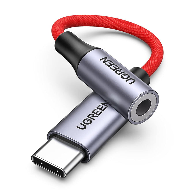 UGREEN USB C to 3.5mm Audio Adapter Type C to Aux 24bit/96kHz, Grey