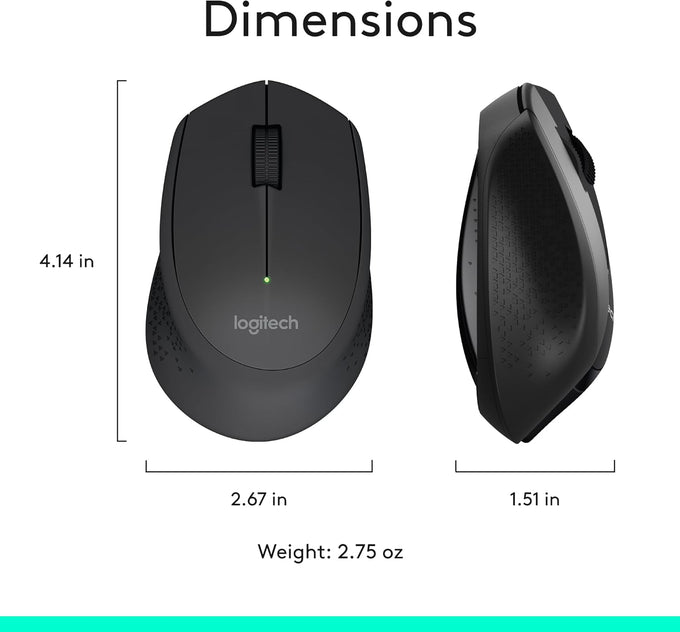Logitech MK345 Full Size Wireless Keyboard and Mouse Combo - Black