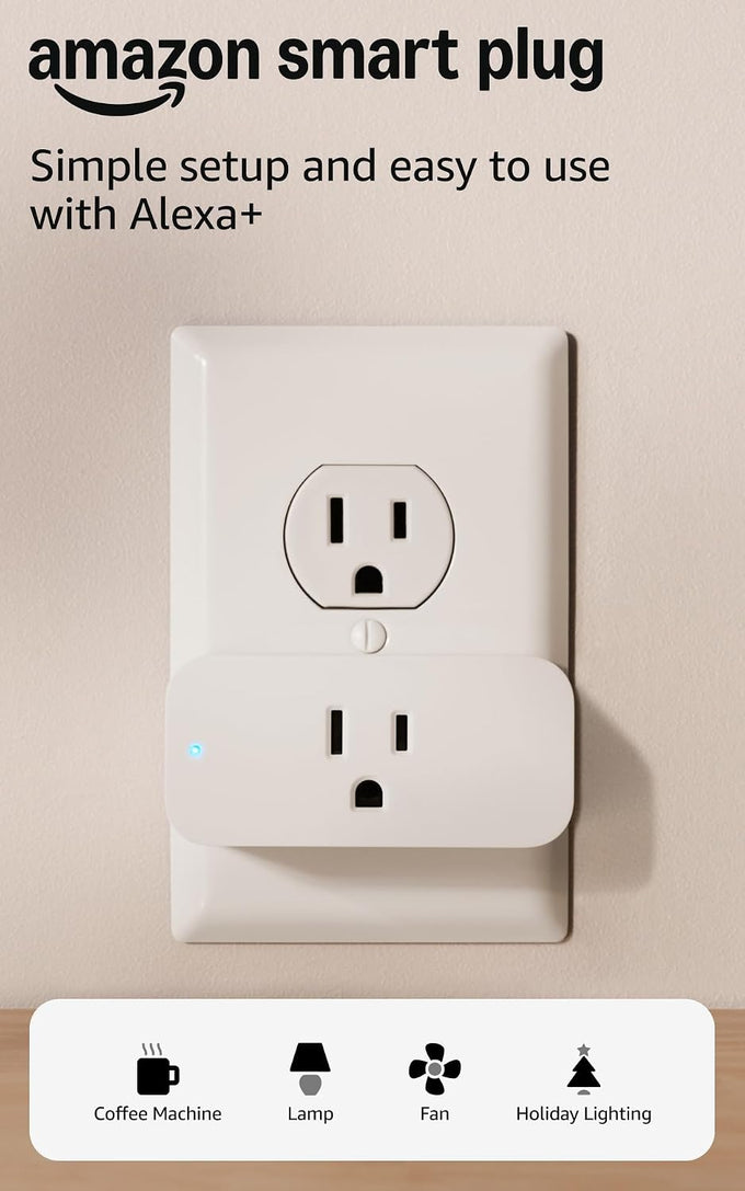 Amazon Smart Plug, Works with Alexa, Simple Setup, Endless Possibilities