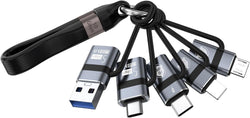 USB A to USB C 3.0 OTG Adapter, USB C to Micro Converter, IP to Type-C Converter, and Type-C to USB A OTG 3.0 Adapter (6 Pieces), Supporting Fast Charging and Data Transfer