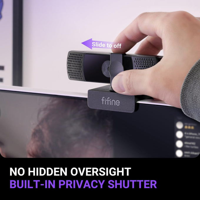 FIFINE K438 4K Resolution Webcam with Built in Microphone for Streaming