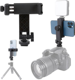 Multifunctional Universal Cell Phone Tripod Mount Adapter 360 Rotation Camera Hot Shoe Phone Holder Compatible with Canon Nikon Sony DSLR