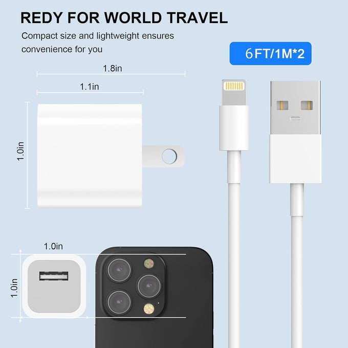 iPhone Charger,[MFi Certified] 2Pack 6FT Lightning Cable