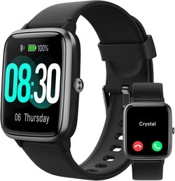 GRV Smart Watch for Men Women, Bluetooth Call, for iPhone Android Black