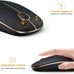 VssoPlor Wireless Mouse, 2.4G Slim Computer Laptop Mouse, Black and Gold