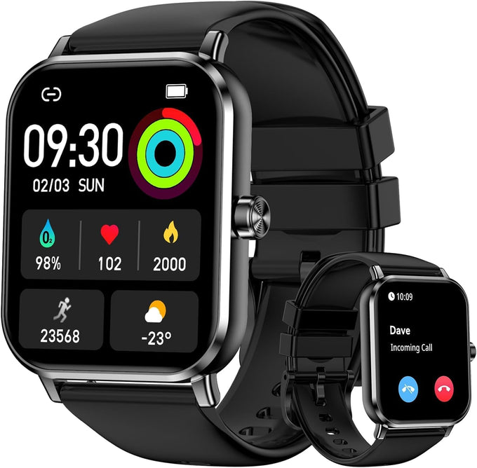 Smart Watch for Men Women, 1.83" HD Touchscreen Fitness Tracker with Bluetooth Calling, 130+ Sports Modes, Heart Rate Sleep Step Monitor, IP68 Waterproof, Compatible with iOS & Android (Pink)