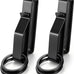 Duty Belt Key Holder, 2 Pack Belt Key Clip, Stainless Steel Stealth Belt Loop Key Ring Holder with 4 Keyrings UIInosoo for Handcuff Fits Max 2.25 Inch Belt