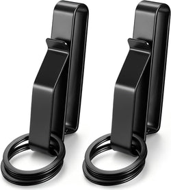 Duty Belt Key Holder, 2 Pack Belt Key Clip, Stainless Steel Stealth Belt Loop Key Ring Holder with 4 Keyrings UIInosoo for Handcuff Fits Max 2.25 Inch Belt