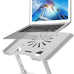 Adjustable Laptop Stand with Cooling Fan, Aluminium Alloy Multi-Angle Computer Holder for Desk, Portable Notebook Metal Mount Compatible with MacBook, Air, Pro, Dell, Alienware All Laptops 11"-17.3"