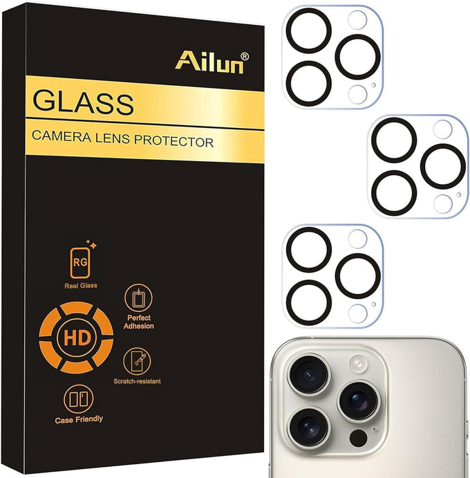 Ailun 3 Pack Camera Lens Protector for iPhone 17 Pro Max, Tempered Glass