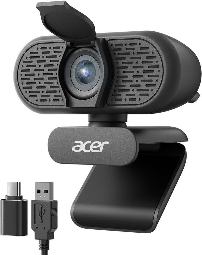 Acer A640 4K Webcam with AI Noise Canceling Mic for Streaming Meetings