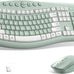 Wireless Keyboard and Mouse Combo Silent Ergonomic Curved Design for Office