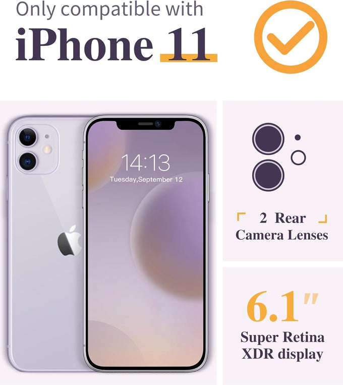 GVIEWIN for iPhone 11 Case Floral, Screen Protector & Camera Lens Protector