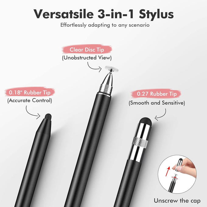 MEKO Stylus Pen for Touchscreen, 3-in-1 Universal iPad Stylus
