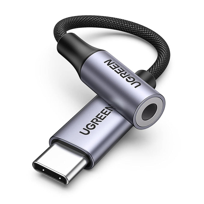 UGREEN USB C to 3.5mm Audio Adapter Type C to Aux 24bit/96kHz, Grey