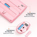 MEETION Wireless Keyboard and Mouse Combo, Full-Size with Wrist Rest, Pink
