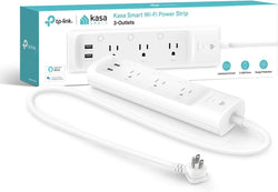 kasa smart Plug Power Strip KP303, Surge Protector with 3 Individually Controlled Smart Outlets and 2 USB Ports, Works with Alexa & Google Home, No Hub Required , White