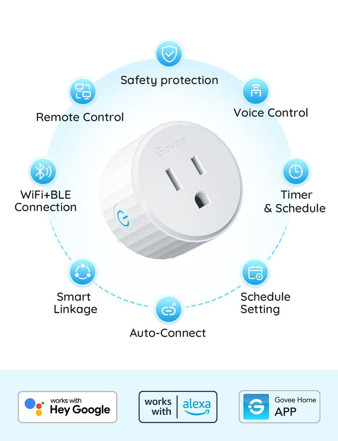 Govee Smart Plug, WiFi Outlet Compatible with Alexa & Google Assts, 4 pcs