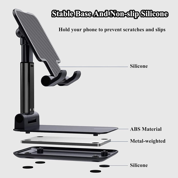 Meetuo 2 Pcs Cell Phone Stand for Desk Adjustable Desktop Phone Holder