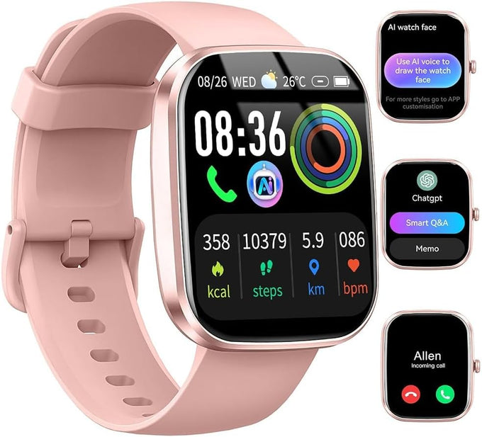 Smart Watch for Women Men, Alexa Built-in, Smartwatch for iPhone & Android Bluetooth Call, 1.91" HD Fitness Tracker with Heart Rate/SpO2/Sleep Monitor, IP68 Waterproof, Fitness Watch 100+ Sports Modes
