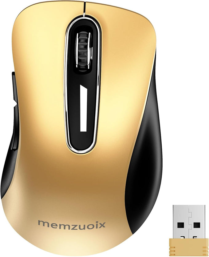 memzuoix 2.4G Wireless Mouse, 1400 DPI Mobile Optical Cordless Mouse with USB Receiver, Portable Computer Mice for Laptop, PC, Desktop, MacBook, 5 Buttons, Red