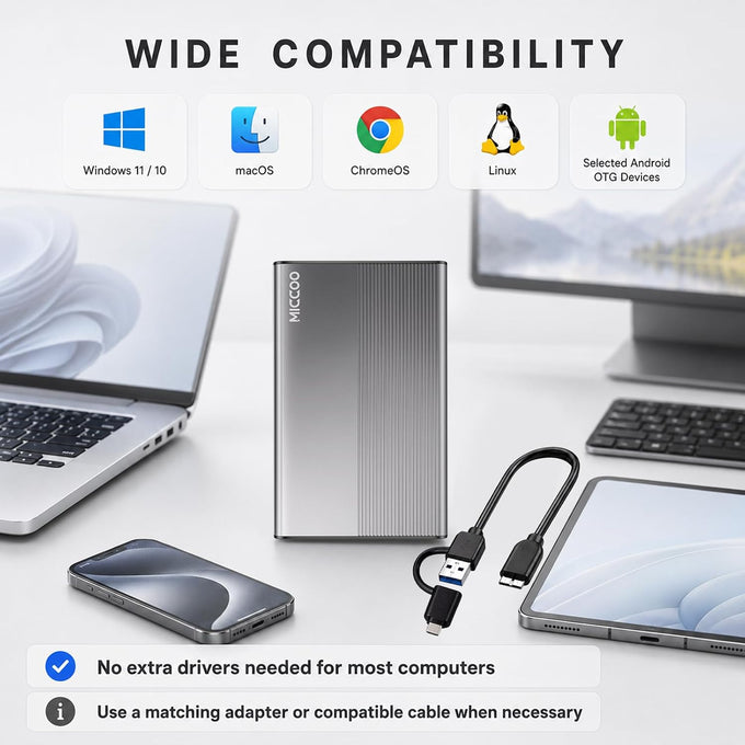 500GB External Hard Drive HDD, USB 3.0 Portable Expansion Storage