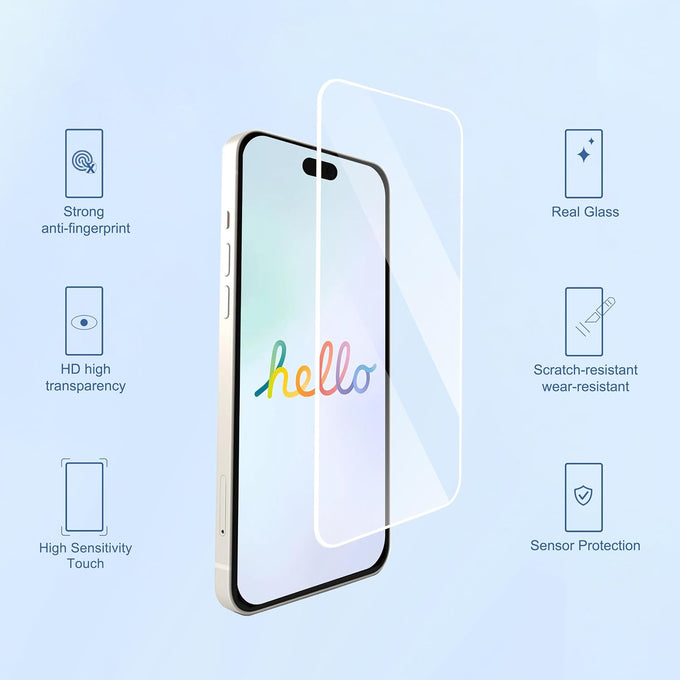 Ailun 3 Pack Screen Protector for iPhone 17 / iPhone 16 Pro, Tempered Glass