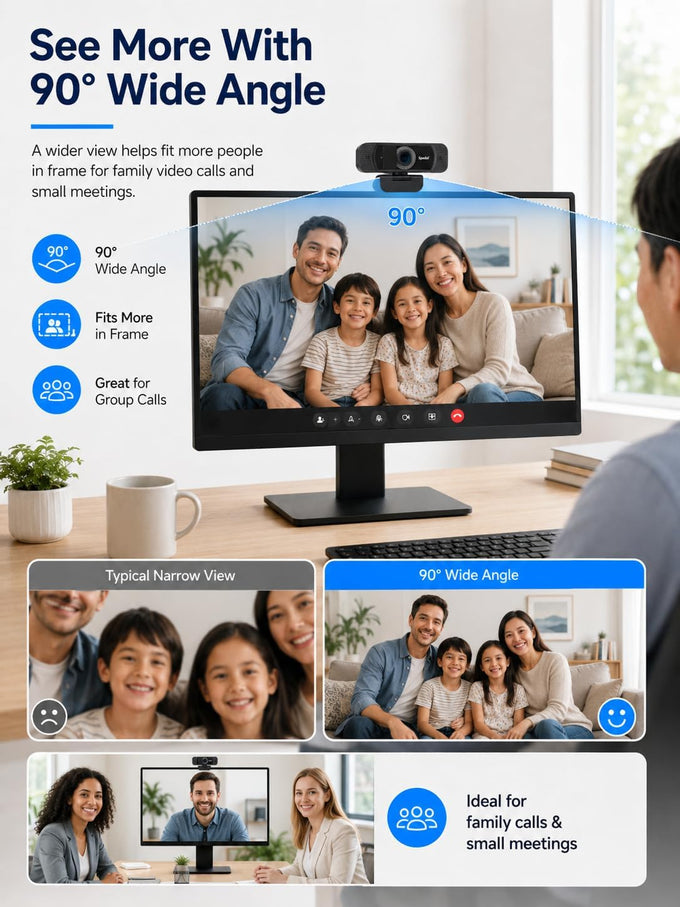 1080P Webcam with Microphone for Laptop and Desktop