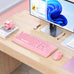 MEETION Wireless Keyboard and Mouse Combo, Full-Size with Wrist Rest, Pink