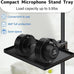 BILIONE Mic Stand Tray 10.6" x 7.8" Large with Crab Clamp for Mixers & Gear