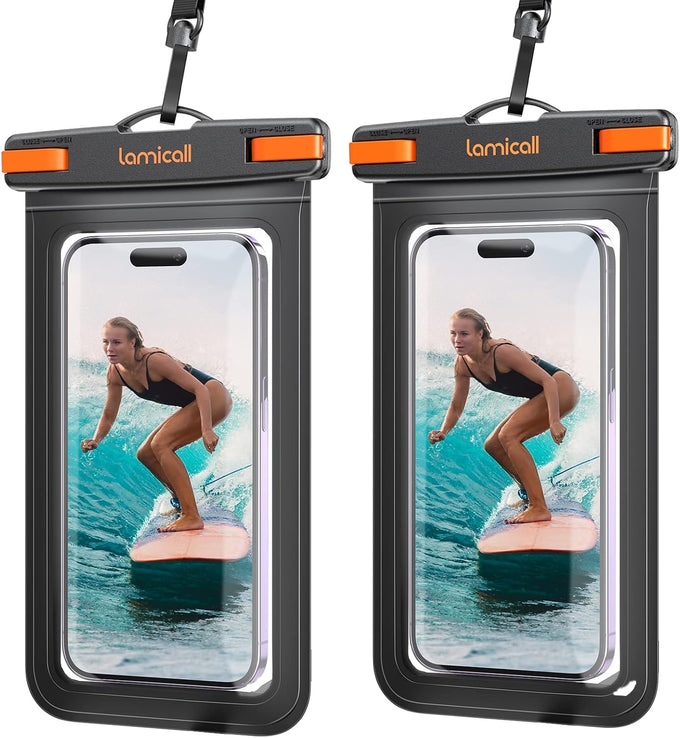 Lamicall Waterproof Phone Pouch, [2 Pack] IPX8 Water Proof Cell Phone Case