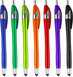 TIESOME 7Pcs Ballpoint Pens with Stylus Tips, Retractable Touch Screens Medium Point Ball Point Pen Black Ink Writing Pen 2 in 1 for Daily Work School Writing Stationery Office Supplies