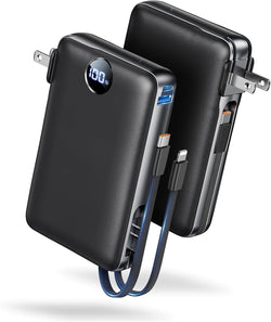 Portable Charger Power Bank 50000mAh Massive Capacity with Wall Plug Black