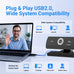 1080P HD Webcam Built-in Microphone Auto Light Correction USB Computer Camera Plug and Play for Zoom Teams Streaming Video Calling